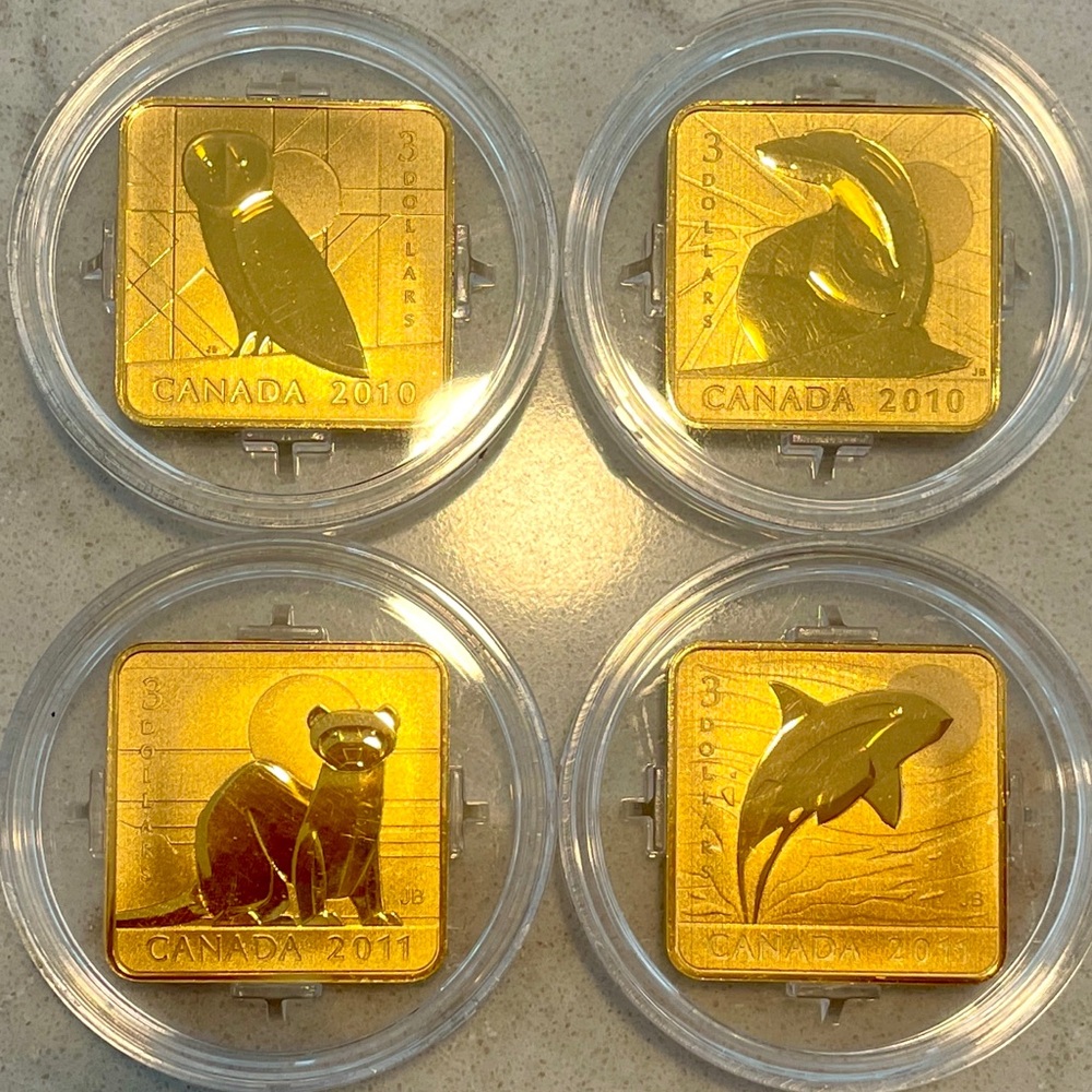 2010-2011 Wildlife Conservation Square Coin Series. By the Royal Canadian Mint.